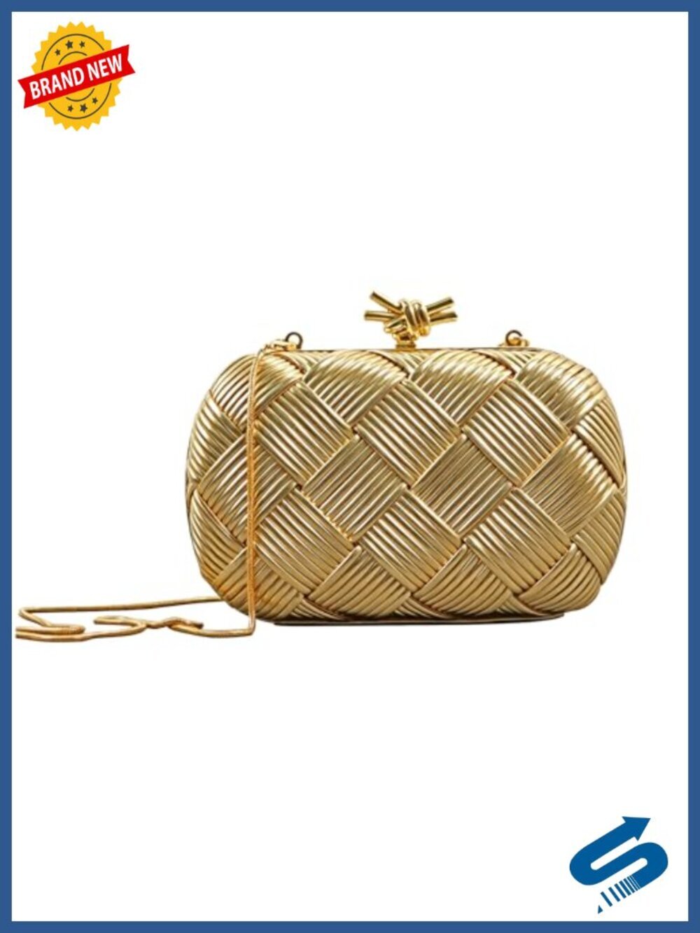 Vegan Leather Clutch Evening Bag With Chain Strap Crossbody Wedding Party Purse
